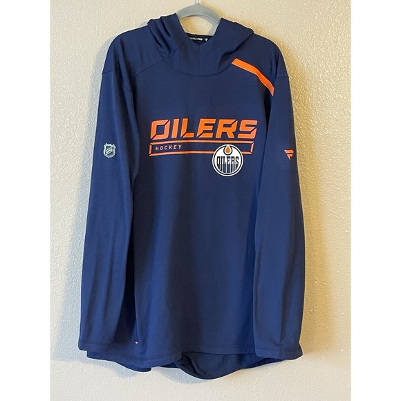Men's 3XL‎ NWOT Edmonton Oilers Fanatics Authentic Pro Rinkside Hoodie Navy